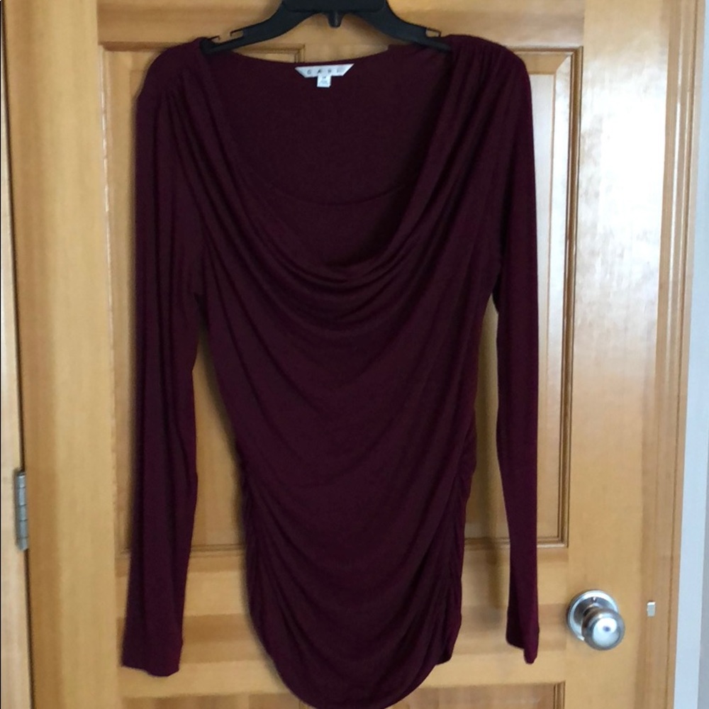 CAbi long sleeve side-ruched top. Medium.